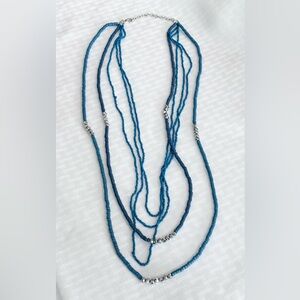 Elegant Blue Beaded Necklace